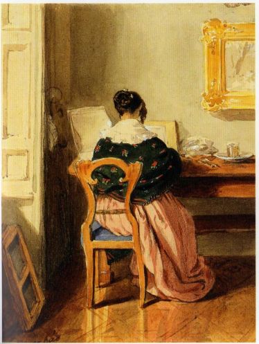 Miklós Barabás: The Artist's Wife, Susanne Bois de Chesne, 1844 (Hungarian National Gallery)