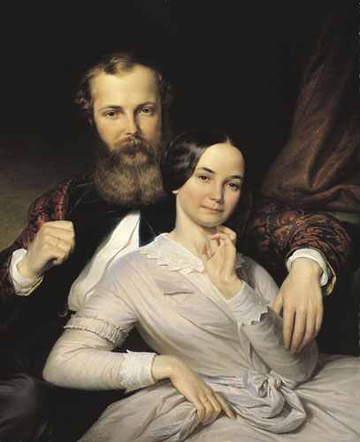 Henrik Weber: The Composer Mihály Mosonyi and His Wife, 1840s (Hungarian National Gallery)