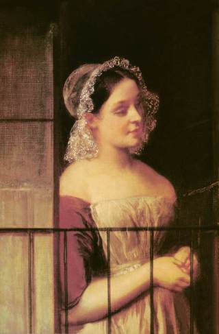 Brocky,_Karoly_-_Woman_Standing_at_a_Window_(ca_1850)